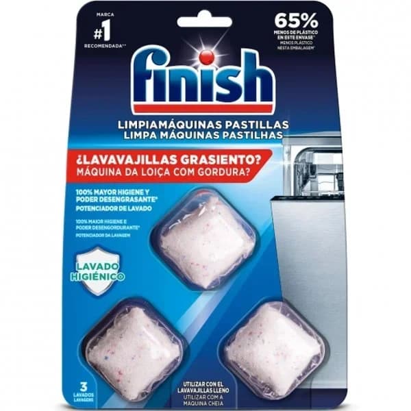 Limpia lavavajillas FINISH, pack 3 dosis - 3 ud - Imagen del producto en Findit