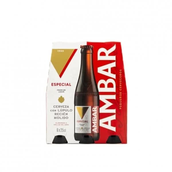 Cerveza especial AMBAR, pack 6x25 cl - 1.5 l - Imagen del producto en Findit