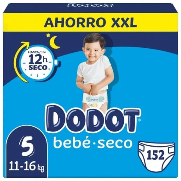 Pañales Dodot bebé-seco T5 (11-16 kg.) 152 ud. - 1 ud - Imagen del producto en Findit