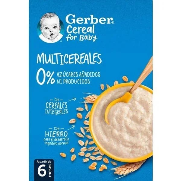 Papilla infantil desde 6 meses multicereales Gerber sin azúcar añadido 270 g. - 0.27 kg - Imagen del producto en Findit