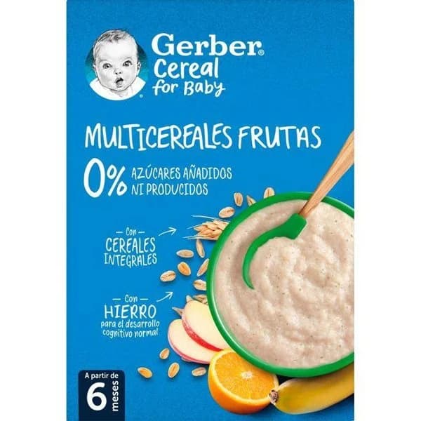 Papilla infantil desde 6 meses multicereal frutas Gerber sin azúcar añadido 270 g. - 0.27 kg - Imagen del producto en Findit