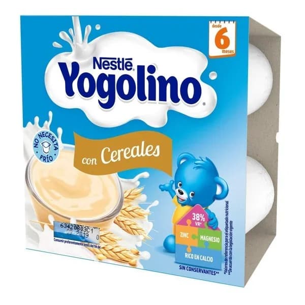 Postre lácteo con cereales desde 6 meses Nestlé Yogolino pack de 4 unidades de 100 g. - 1 ud - Imagen del producto en Findit