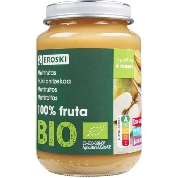 Tarrito de compota de frutas variadas EROSKI BIO, tarro 200 g - 0.2 kg - Imagen del producto en Findit