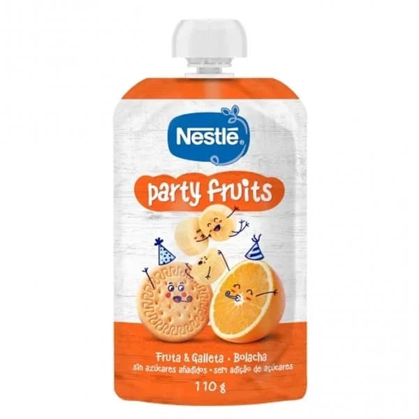 Pouch Party Fruits Naranja, Plátano y Galleta 110G - 0.11 kg - Imagen del producto en Findit