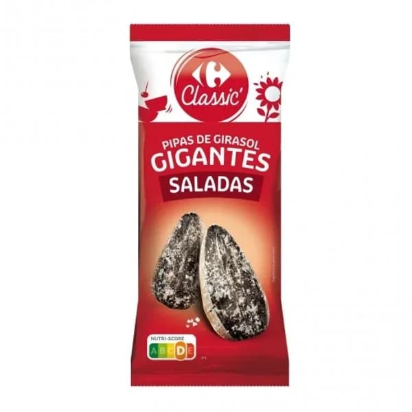 Pipas de girasol gigantes saladas Classic Carrefour 200 g. - 0.2 kg - Imagen del producto en Findit