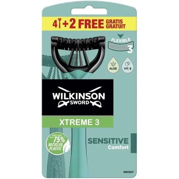 Maquinilla WILKINSON Xtreme 3 Sensitive, pack 4+2 uds - 2 ud - Imagen del producto en Findit