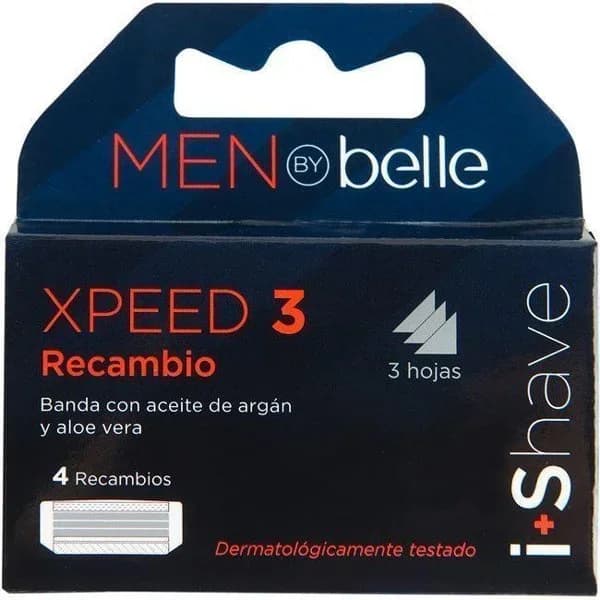 Recambio de maquinilla 3 hojas MEN BY BELLE, pack 4 uds - 1 ud - Imagen del producto en Findit