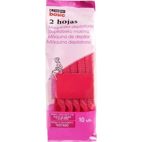 Maq. depilatoria desech. 2 hojas EROSKI basic, paquete 10 uds. - 1 ud - Imagen del producto en Findit