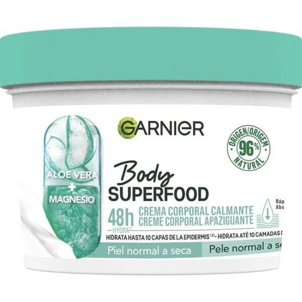 Crema corporal de aloe vera y magnesio GARNIER, tarro 380 g - 0.4 l - Imagen del producto en Findit