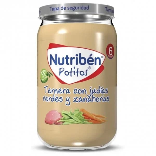 Potito de ternera-judía verde-zanahoria NUTRIBEN, tarro 235 g - 0.24 kg - Imagen del producto en Findit