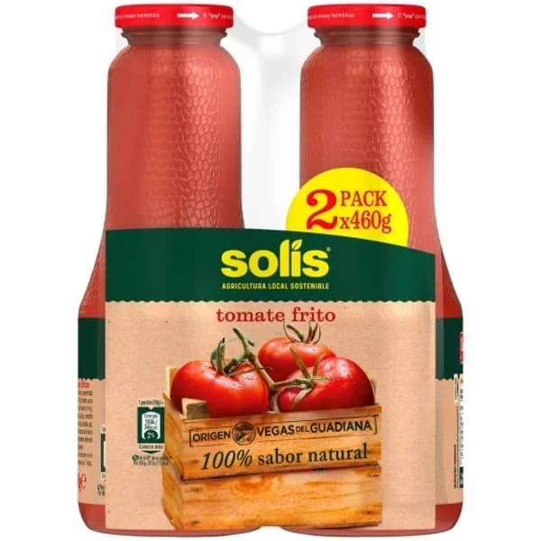 Tomate frito Solís sin gluten pack 2 tarros de 460 g. - 0.92 kg - Imagen del producto en Findit