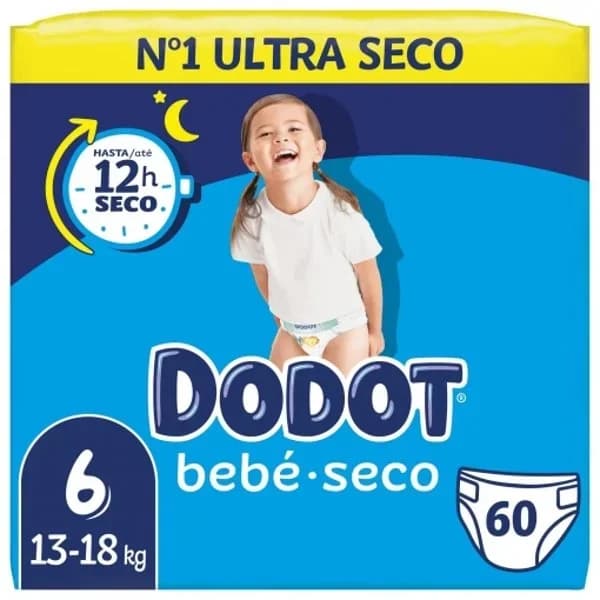 Pañales Dodot bebé-seco T6 (13-19 kg) 56 ud. - 1 ud - Imagen del producto en Findit