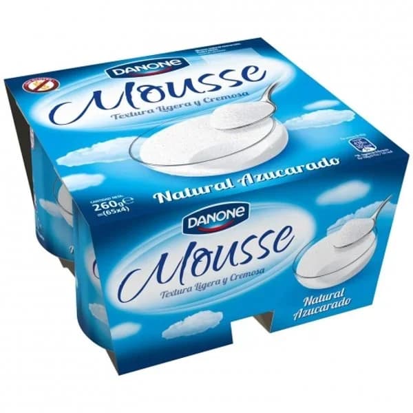 Mousse natural azucarado Danone pack de 4 unidades de 65 g. - 0.26 kg - Imagen del producto en Findit