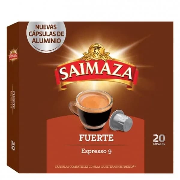 Café fuerte compatible Nespresso SAIMAZA, caja 20 uds - 20 ud - Imagen del producto en Findit