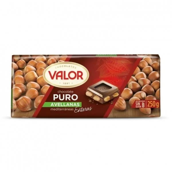 Chocolate puro con avellanas VALOR, tableta 200 g - 0.25 kg - Imagen del producto en Findit