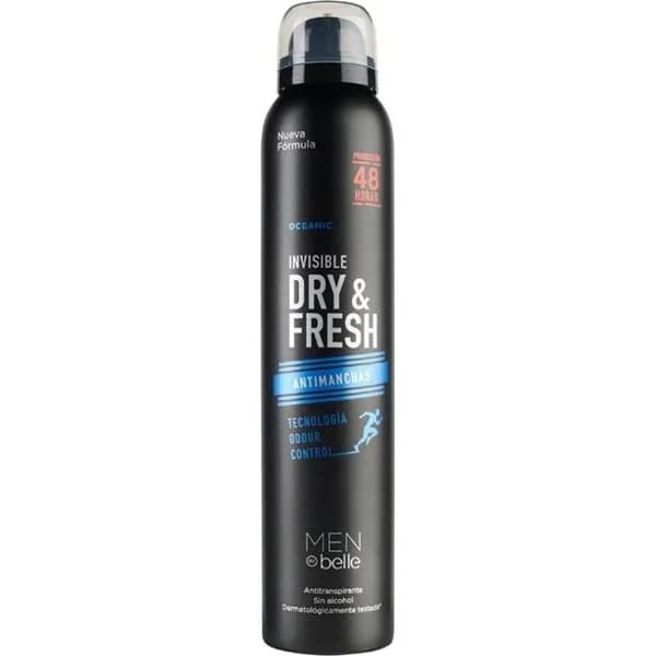 Desodorante dry invisible 48 hrs men by BELLE, spray 200 ml - 1 ud - Imagen del producto en Findit