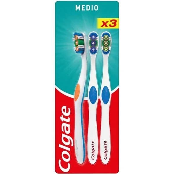 Cepillo dientes 360º medio COLGATE, pack 3 uds. - 1 ud - Imagen del producto en Findit