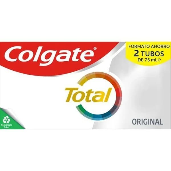 Dentífrico original 24h de protección superior Total Colgate pack de 2 unidades de 75 ml. - 0.15 l - Imagen del producto en Findit
