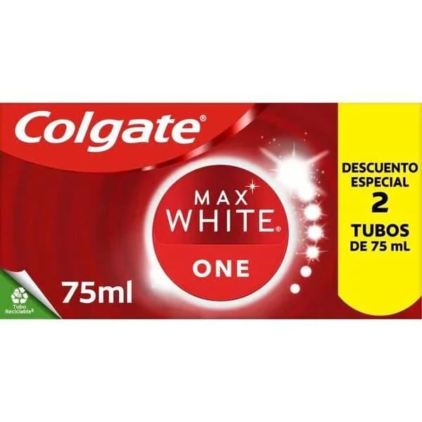 Dentífrico blanqueadora Max White One Colgate pack de 2 unidades de 75 ml. - 0.15 l - Imagen del producto en Findit