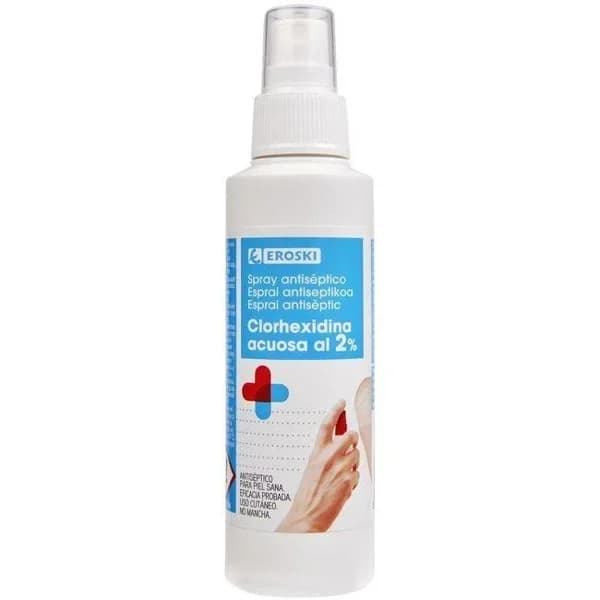 Antiseptico transparente clorhexidina 2% EROSKI, spray 100 ml - 0.1 l - Imagen del producto en Findit