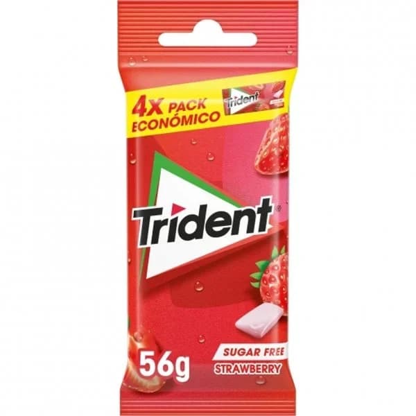 Chicle de fresa Lc TRIDENT, pack 4x14 g - 0.06 kg - Imagen del producto en Findit