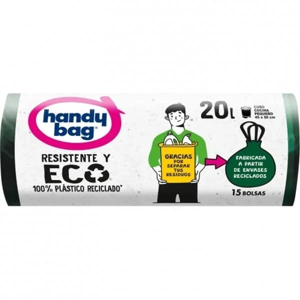 Bolsas de Basura Resistente y Eco 100% Reciclado HANDY BAG 20L 15 ud - 15 ud - Imagen del producto en Findit