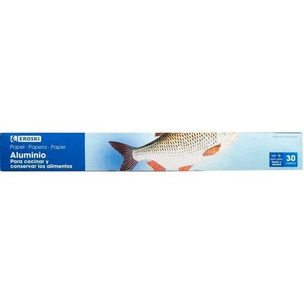 Papel de aluminio 30 metros EROSKI, caja 1 ud - 1 ud - Imagen del producto en Findit