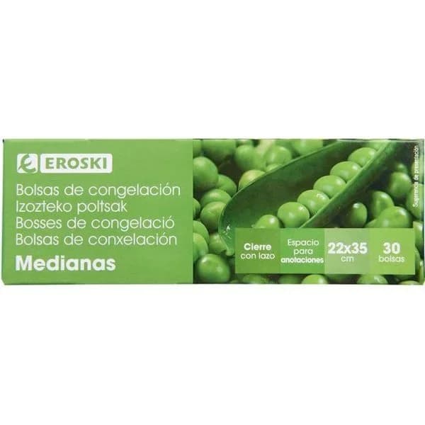 Bolsa de congelacion mediana EROSKI, caja 30 uds - 30 ud - Imagen del producto en Findit