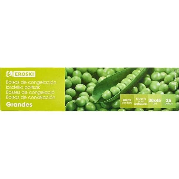 Bolsa de congelación grande EROSKI, caja 25 uds - 25 ud - Imagen del producto en Findit