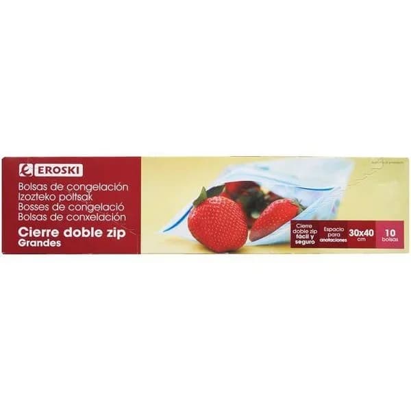 Bolsa de congelación Zip 30x40 EROSKI, caja 10 uds - 10 ud - Imagen del producto en Findit
