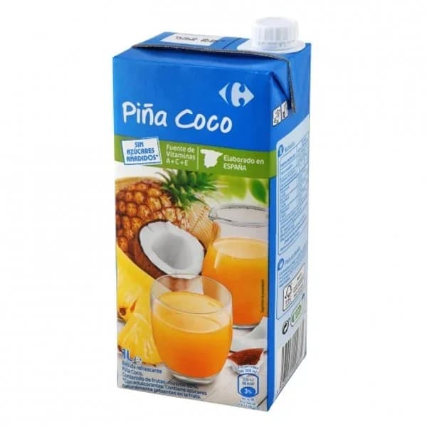 Bebida de piña y coco Carrefour sin azúcar añadido brik 1 l. - 1 l - Imagen del producto en Findit