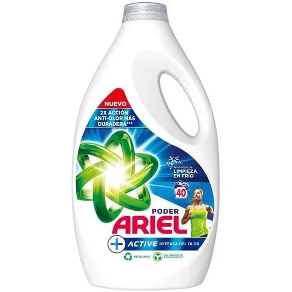 Detergente líquido ARIEL ACTIVE, botella 40 dosis - 1 ud - Imagen del producto en Findit