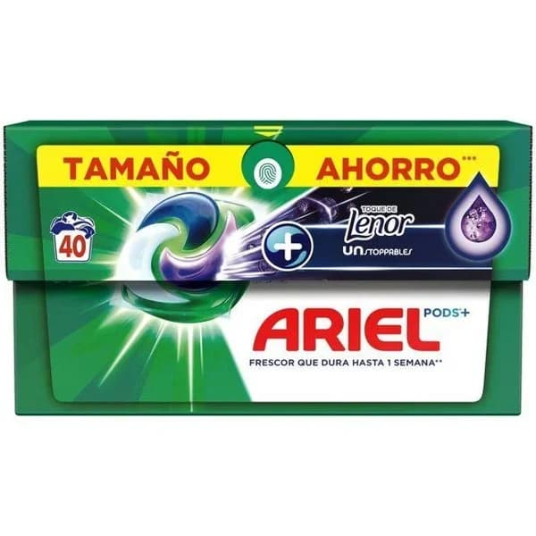 Detergente en cápsulas Todo En Uno Pods + efecto Unstoppables Ariel 40 lavados. - 1 ud - Imagen del producto en Findit