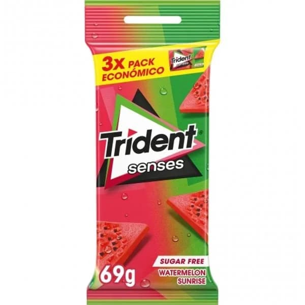 Chicle de sandía TRIDENT SENSES, pack 3x23 g - 0.07 kg - Imagen del producto en Findit