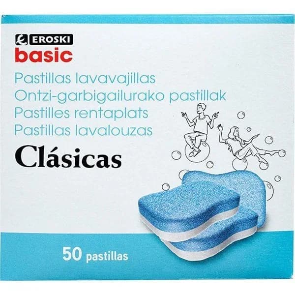 Lavavajillas máquina pastillas EROSKI, caja 50 dosis - 50 ud - Imagen del producto en Findit