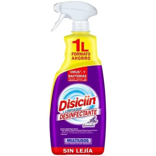 Spray desinfectante sin lejía lavanda DISICLIN, pistola 1 llitro - 1 l - Imagen del producto en Findit