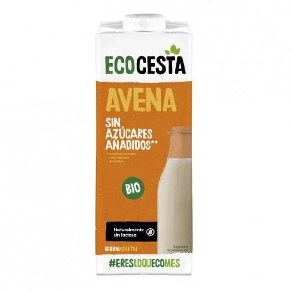 Bebida de avena ecológica EcoCesta sin gluten y sin azúcar añadido brik 1 l. - 1 l - Imagen del producto en Findit