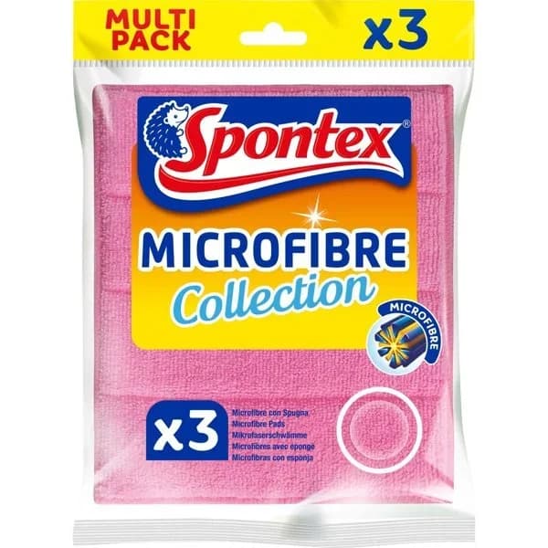 Bayeta microfibra con esponja SPONTEX, pack 3 uds - 3 ud - Imagen del producto en Findit