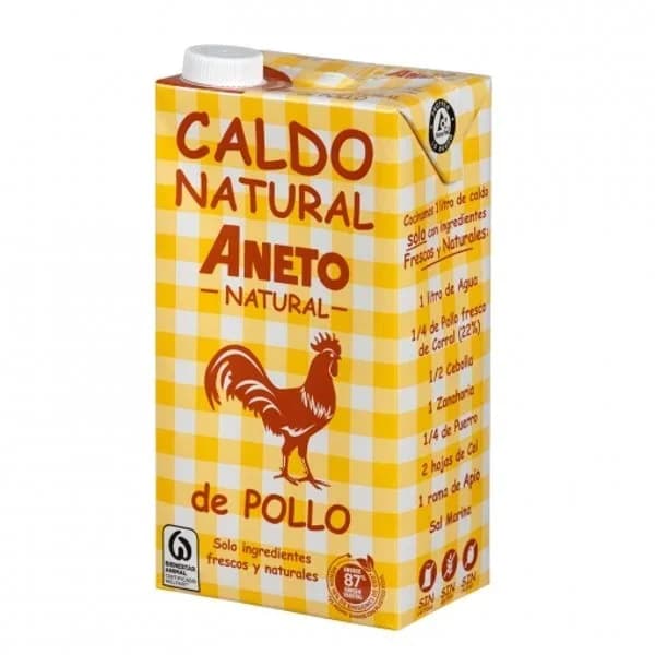 Caldo natural de pollo ANETO, brik 1 litro - 1 l - Imagen del producto en Findit