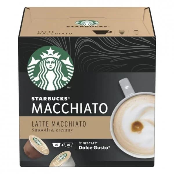 Café late machiatto comp. Dolce Gusto STARBUCKS, caja 12 uds - 0.13 kg - Imagen del producto en Findit
