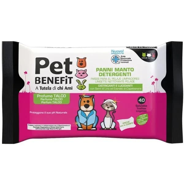 Toallitas higiene pelaje brillante PET BENEFIT, paquete 40 uds - 1 ud - Imagen del producto en Findit