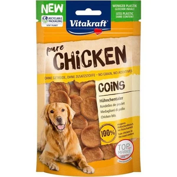 Snack monedas nature de ternera para perro VITAKRAFT, bolsa 80 g - 1 ud - Imagen del producto en Findit