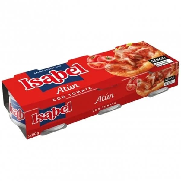 Atún con tomate Isabel lata 3 x 52 g - 0.16 kg - Imagen del producto en Findit