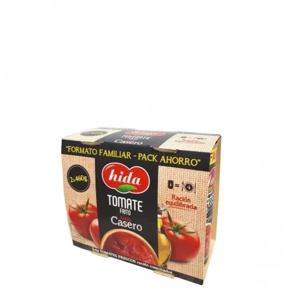 Tomate frito casero Hida sin gluten pack 2 unidades de 460 g. - 0.92 kg - Imagen del producto en Findit