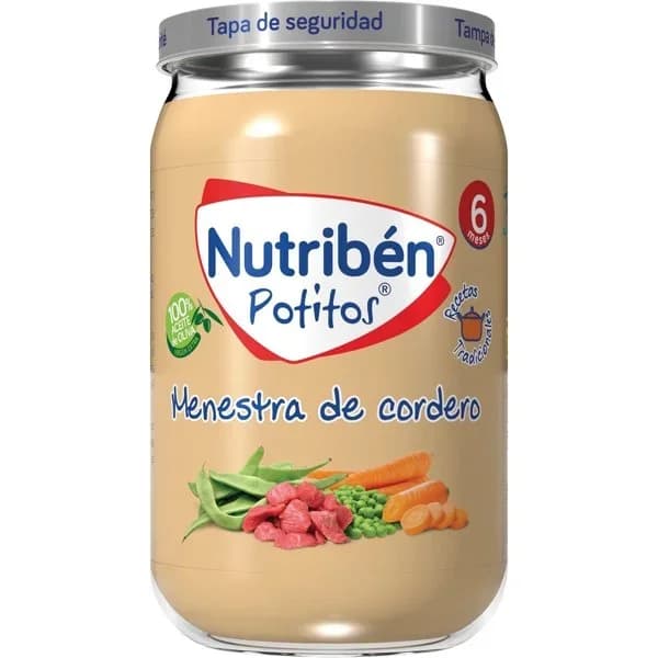 Tarrito de menestra de cordero desde 6 meses Nutribén Potitos sin gluten 235 g. - 0.24 kg - Imagen del producto en Findit