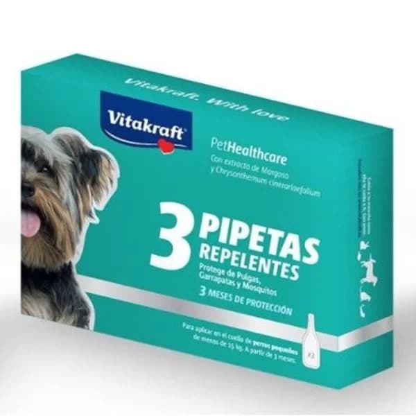 Pipeta repelente para perro mini 3 unidades - 1 ud - Imagen del producto en Findit