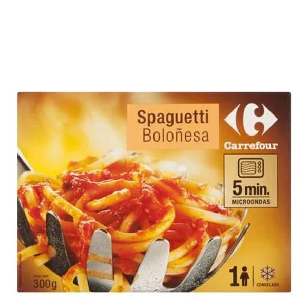 Spaguetti boloñesa Carrefour 300 g. - 1 ud - Imagen del producto en Findit