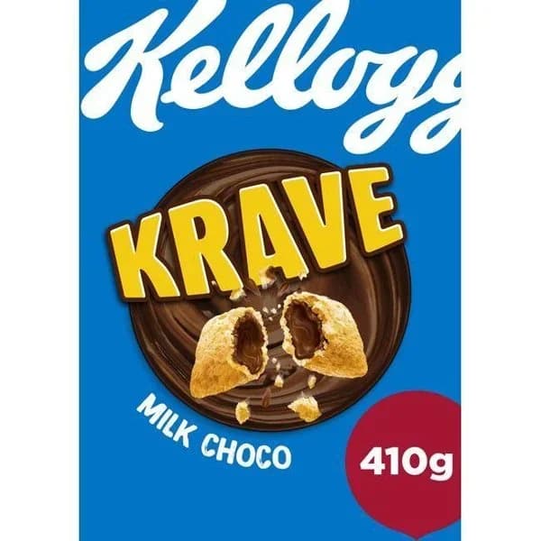Cereales rellenos de choco leche KELLOGG`S KRAVE, caja 410 g - 0.41 kg - Imagen del producto en Findit