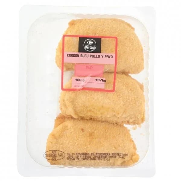 Cordon bleu de pechuga de pollo, pavo y queso 400 g - 1 ud - Imagen del producto en Findit