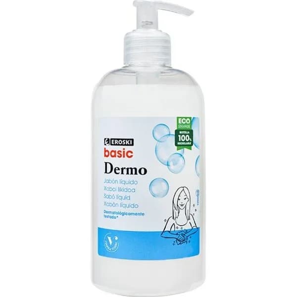 Jabón de manos dermo EROSKI basic, dosificador 500 ml - 0.5 l - Imagen del producto en Findit